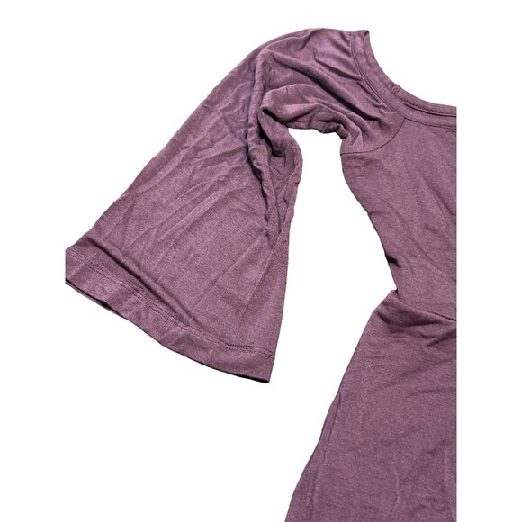 Soma Y Neck Dress Cold Shoulder Short Merlot Jersey Knit Pockets Size Small - Picture 3 of 6